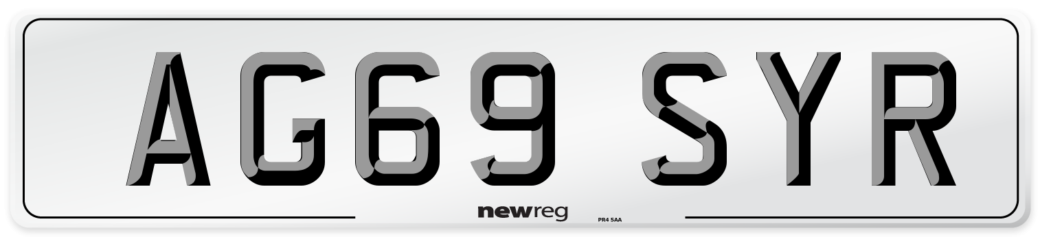 AG69 SYR Number Plate from New Reg